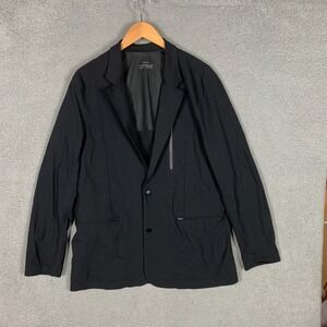 Paskho Blazer‎ Sport Coat Men's Actual 42 Black Stretch Cotton Technical Travel